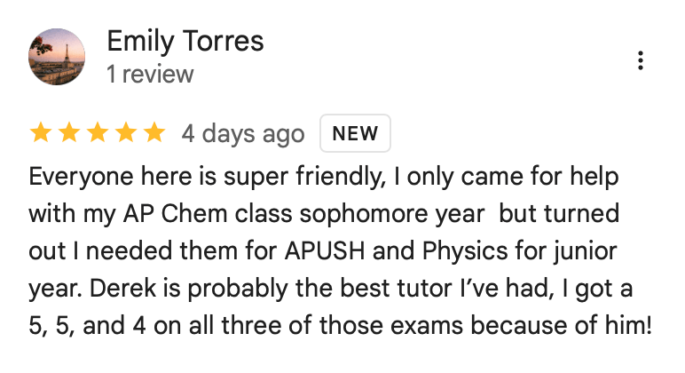 Google review from Emily Torres